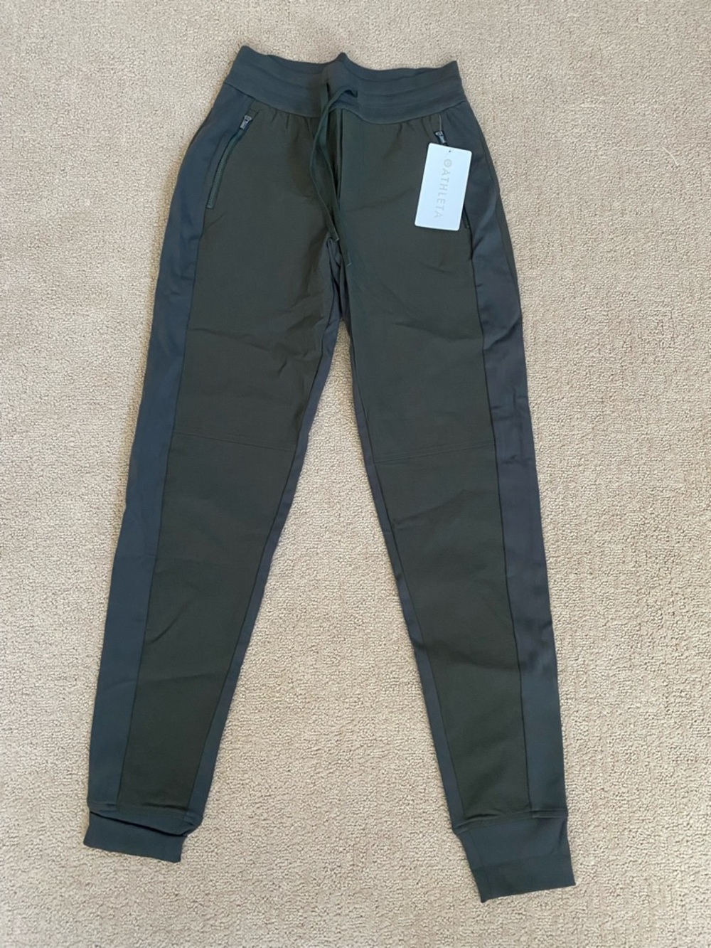 Athleta Olive Green Hylands Hybrid Trek Jogger Track Pants 0T